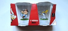 Lot de deux verres Astérix "Édition Limitée" : Obélix et Falbala. NEUFS.