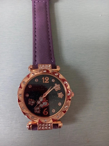 Montre ronde bracelet faux - montre,
