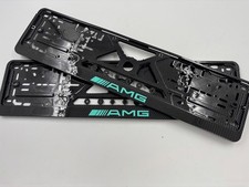 2 x cadre de support de plaque d'immatriculation en carbone Mercedes Benz AMG