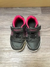Baskets enfant Kappa noir et rose T23 lacets + scratchs