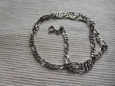 Chaine collier en argent massif, longue de 48 cms, maille Figaro B1465  lot