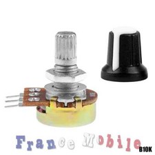 Potentiomètre B10K Ohm Avec Bouton Capuchon Blanc pour Arduino Raspberry PCB DIY