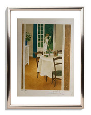 YVES GANNE (1935-2019) LITHOGRAPHIE ORIGINALE BELLE SCENE D'INTERIEUR (244)