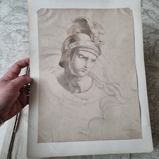 Dessin Début XIXè Héliodore Lavis et Mine De Plomb Portrait Original