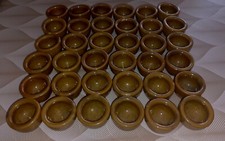 36 petits pots escargots vintage en grés vernissé marron pour réchauffer au four