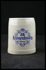 VINTAGE KRONEMBOURG ALSACE CHOPE EN GRES ANCIEN LOGO BOCK à BIERE 5/20 1/4 