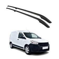 Barres de toit longitudinales pour Dacia Dokker 2012-2021 Aluminium Noir 2Pcs