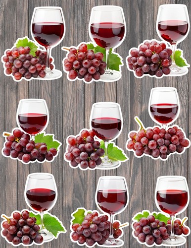 Red wine grapes vinyl die - red, cut