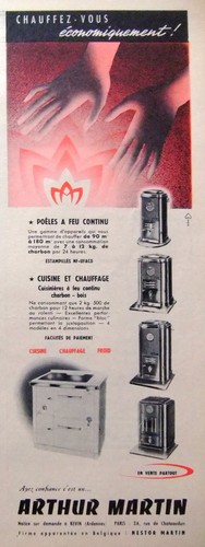 Publicité 1954 arthur - arthur, martin