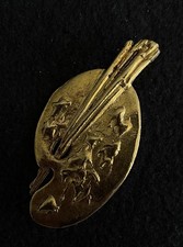 Broche Palette Du Peintre, Métaux Précieux Basse Fusion, Dorure à L’ Or Fin