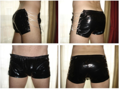 Boxer noir imitation - , cuir