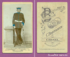 CDV COLORISEE JEUNE MILITAIRE ALLEMAND EN PIED AVEC SON SABRE Réf A52