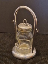 Maille - Pot à moutarde ancien - Verre et métal argenté - Complet - ca 1930