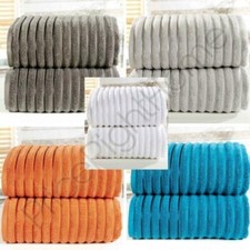 Côtelé 2 Pièce Balle de Serviette Drap de Bain Set 100% Coton