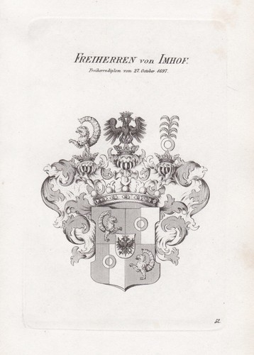 1830 imhoff imhof blason - imhoff,