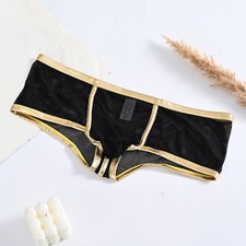 Slip homme respirant taille basse sous vêtement maille avec pochette nylon éla