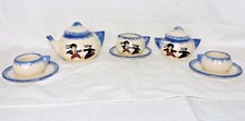 TETE A TETE DINETTE  DE POUPEE EN FAIENCE DE QUIMPER DECORS BRETONS