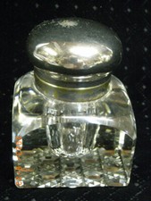 ANCIEN ENCRIER DE BUREAU CRISTAL INKWELL INKSTAND