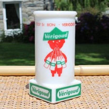 Porte paille publicitaire VERIGOUD en opaline vintage
