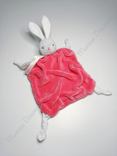 Doudou Plat Carré Lapin Gris Rose Framboise Plume Tendres Et Douces - Kaloo 2013