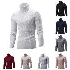Hiver Homme Col Roulé Pull Autumu Tricot Camionneur Fermeture Éclair Durables