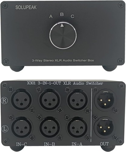 Way xlr stereo audio switch - 3-way,
