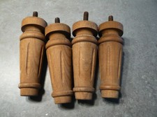 LOT DE 4 PIEDS DE LIT EN BOIS A VISSER - Diamètre haut 5 cm - Hauteur 13,5 cm