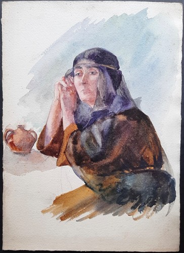Portrait femme vase par - de, au