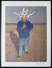 MOEBIUS IMAGE IMPRIMEE " A " SIGNEE MANUELLEMENT au crayon dim 24 * 32 Cm