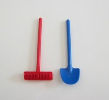 PLAYMOBIL (Z471) PORT - Lot  Pelle Bleu & Balai Rouge 4135 4280 5119