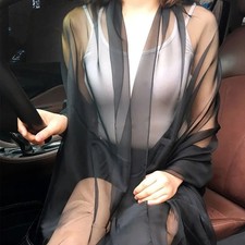 Élégant châle écharpe couleur unie en soie pour femme décontractée et form