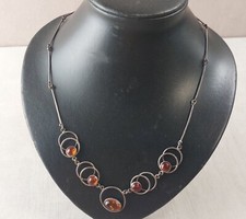 Ancien collier, ambre et argent, vintage