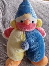 Peluche Clown Jaune Bleu Rose 50 Cm