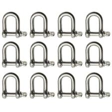 PACK DE 10 manilles Dee en acier inoxydable de 5 mm qualité marine 316