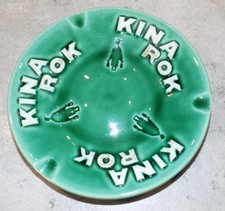 ANCIEN CENDRIER PUBLICITAIRE CERAMIQUE KINA ROK VIN NICOLAS DAMOUR PARIS