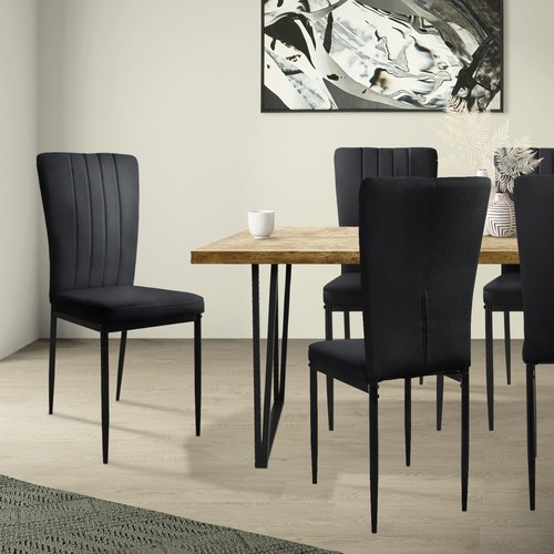 Chaises salon noir en - 4x, de