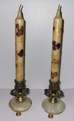 Bougeoirs onyx albâtre - bougeoirs,