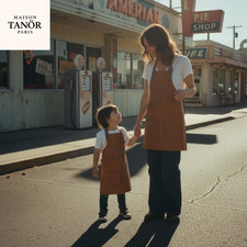 Tablier cuir enfant 4–6 ans Maison Tanör Paris – Élégance & qualité –