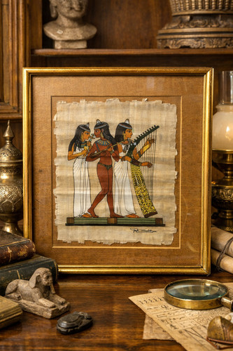 Papyrus égyptien signé - papyrus,