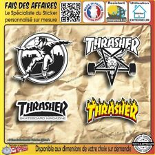 4 Stickers autocollant thrasher magazine skateboard Pentagramme Skate decal
