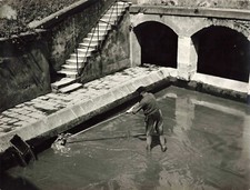 ANCIENNE PHOTOGRAPHIE +-1960 MARMANDE 47 AU LAVOIR RUE D'ONZAC