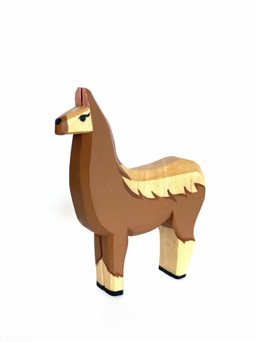 Wooden llama figurine - llama,