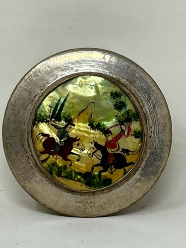 Boite pilulier nacre peinte - nacre,