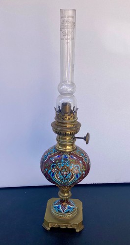 Lampe pétrole bronze et - lampe,