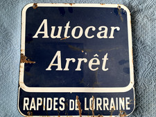 plaque émaillée ancienne arret de bus