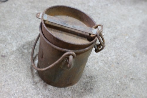 Ancien pot lait creme porte - pot,