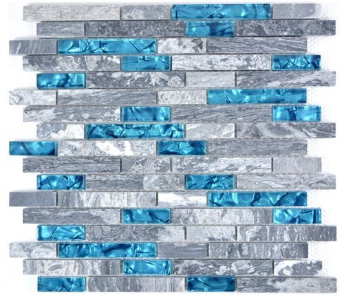 Mosaïque baguettes bleu gris - mosaïque,