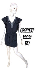 Scarlet Roos Taille 36 Superbe robe noire manches courtes
