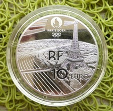 10 euro BE France 2022 Mascotte JO Paris 2024 pièce argent phryge commémorative.