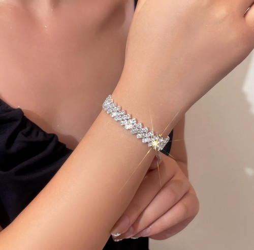 Shiny full rhinestone bracelet - shiny,